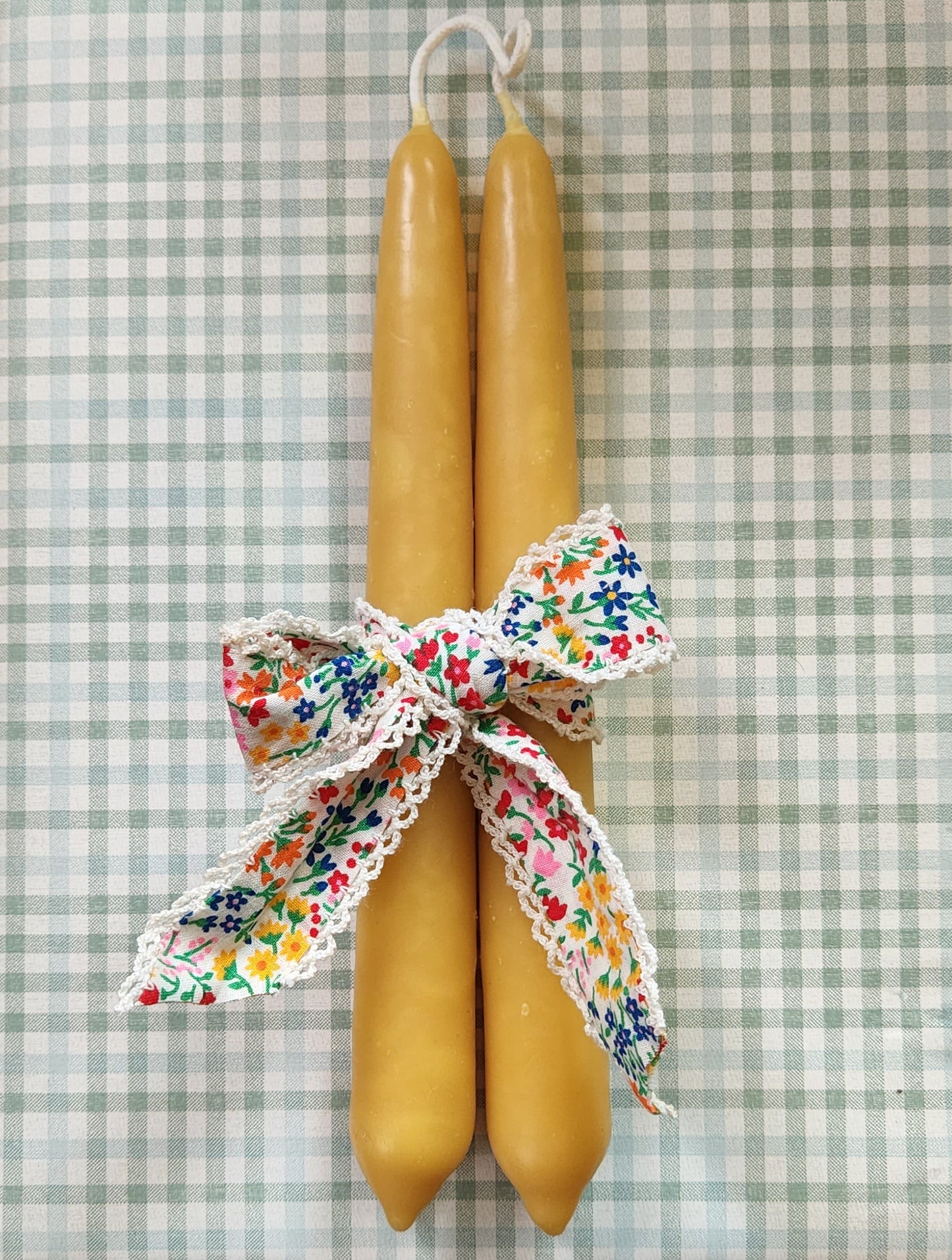 Hand-dipped Beeswax Candles-Large set of 2