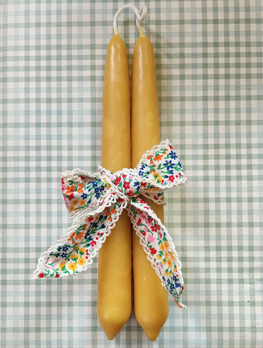 Hand-dipped Beeswax Candles-Large set of 2