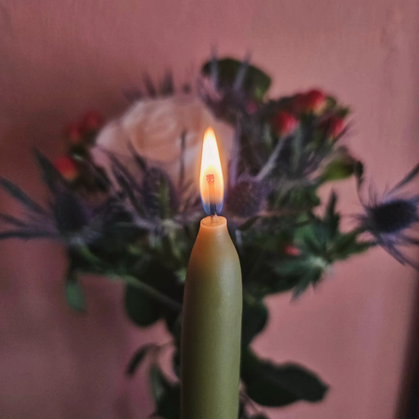 Hand-Dipped Beeswax Candles-Green